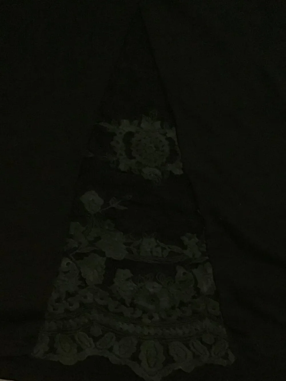 Women's XL Black Long Sleeve Lace Sleeve & Back Blouse